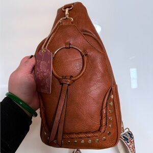 Elegant Tan Women's Backpack with Braided Detail